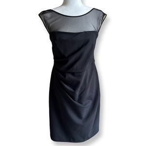 Vera Wang Black Mesh Panels Sleeveless Dress Size 10